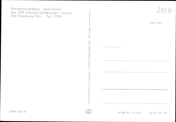 Postcard Eisenberg in Thuringia, fulling mill, company holiday home of the VEB industrial insulation Leipzig