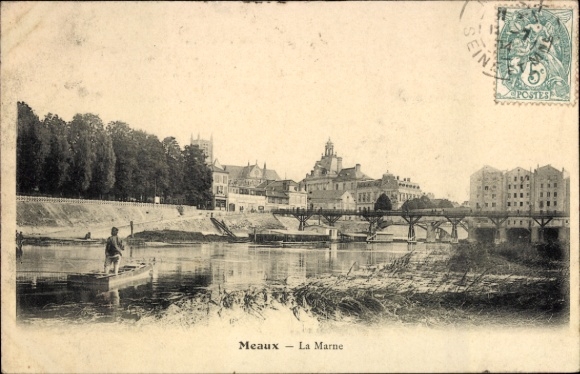 Ak Meaux Seine-et-Marne, Marne, Brücke