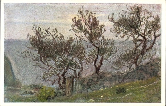 KP artystyczna Welti, Albert, Am Haag, scena krajobrazowa z sękatymi drzewami, Kunstwart nr 220