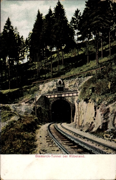 Postcard Rübeland Oberharz am Brocken, Bismarck Tunnel, cog railway