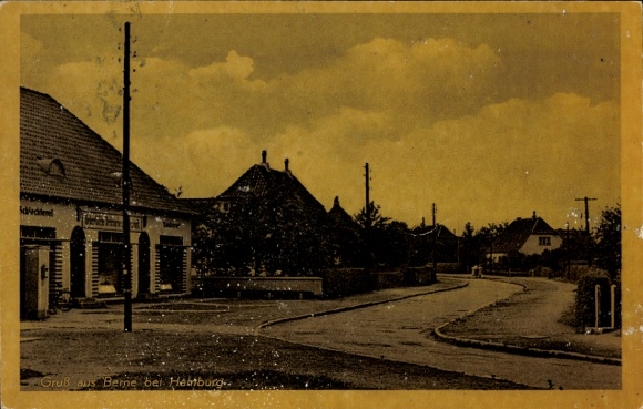 Postcard Berne in Oldenburg Wesermarsch, street, slaughterhouse