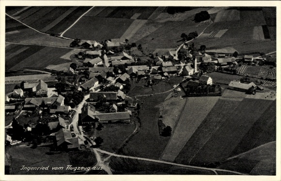 Postcard Ingenried in Upper Bavaria, aerial photograph
