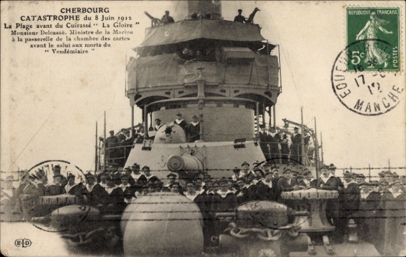 CPA Cherbourg, Catasprophe 8 Juin 1912, Cuirassé La Gloire