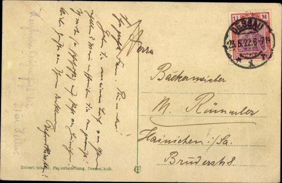 Postcard Dessau in Saxony Anhalt, Castle from the Mulde