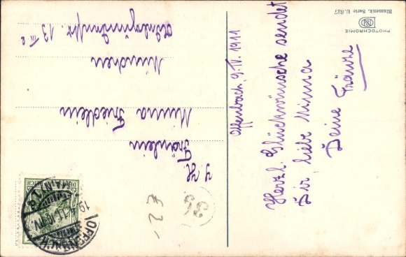 Postcard Photochromie, Flower Vase with Snowdrops and Pussy Willows