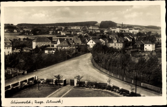 Postcard Schönwald in the district of Wunsiedel in the Fichtelgebirge Oberfranken, panorama of the place