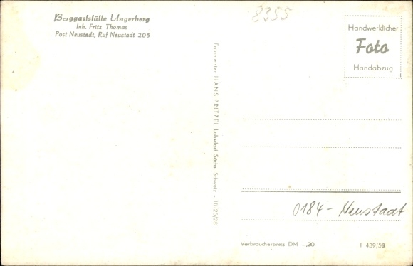 PC Neustadt in Sachsen, lot at the mountain restaurant Ungerberg, Fritz Thomas