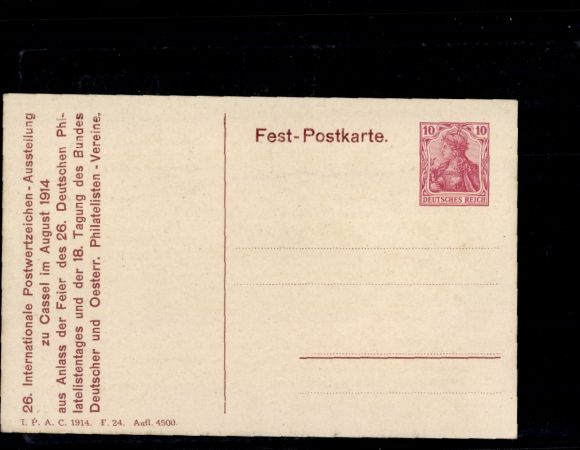 Postwaardestuk Ak PP 32 C38 01, 26e Duitse Filatelistendag 1914