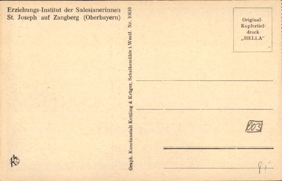 Postcard Zangberg in Upper Bavaria, Educational Institute of the Salesian Sisters of St. Joseph, dormitory