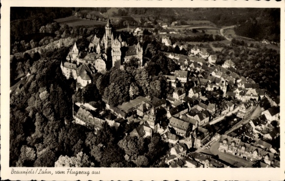 Postcard Braunfels an der Lahn, aerial photograph