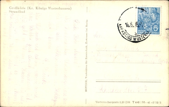 Postcard Groß Köris in the Dahme Spreewald district, lido