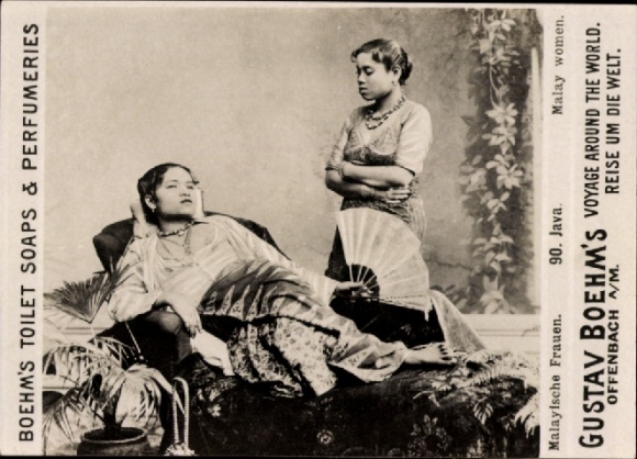 Photo Java Indonesia, Malaysian women, advertising Gustav Boehm's Toilet Soaps