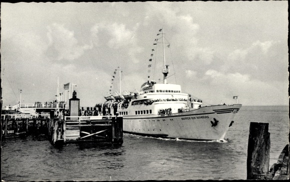 Ansichtkaart Cuxhaven, wapen van Hamburg bij de oude liefde