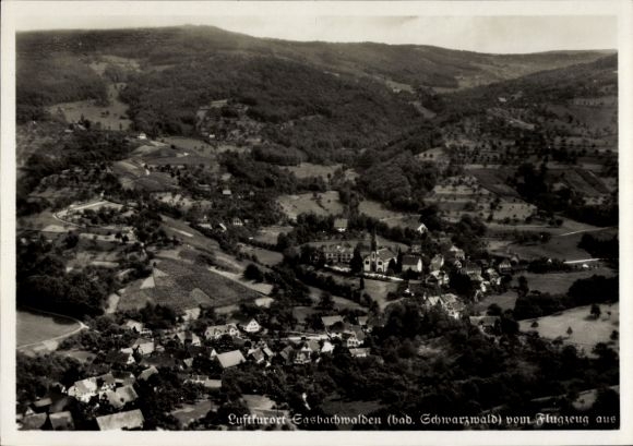 Postcard Sasbachwalden in the Black Forest, aerial photograph