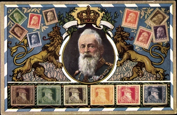 Briefmarken Ganzsachen Ak Königreich Bayern, Prinzregent Luitpold von Bayern