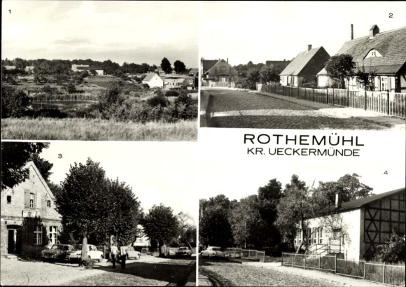 KP Rothemühl w pobliżu Ueckermünde, częściowy widok, restauracja Am Busch, restauracja Konsum Waldcafé