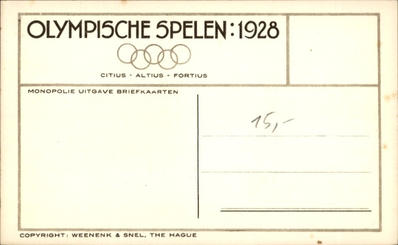 PC Amsterdam, Olympic Games 1928, football match Italy Egypt