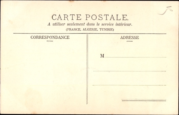 Artist Postcard Man looks at a cockchafer, caricature