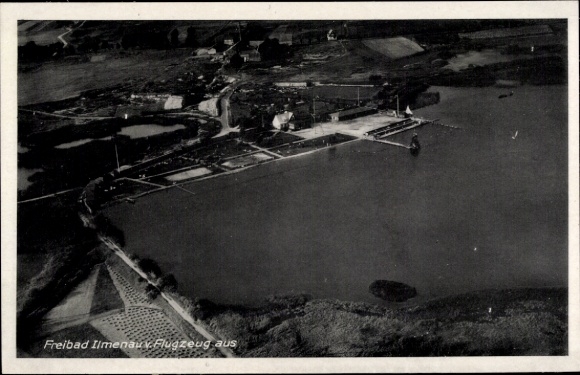 Postcard Ilmenau in Thuringia, aerial photograph