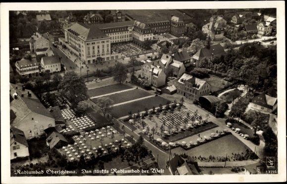PC Oberschlema Bad Schlema in the Ore Mountains, radium bath, spa hotel, garden, aerial photo