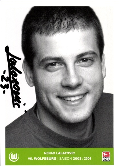 Autogrammkarte Fußballer Nenad Lalatovic, VfL Wolfsburg, Autogramm