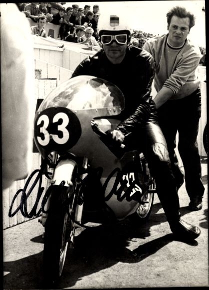 Foto Motorrennsport, Motorradrennfahrer Dieter Braun, Autogramm