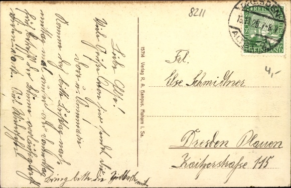 Postcard reason Mohorn Wilsdruff Saxony, long shot