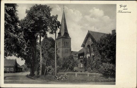 Postcard swarms in Lower Saxony, church