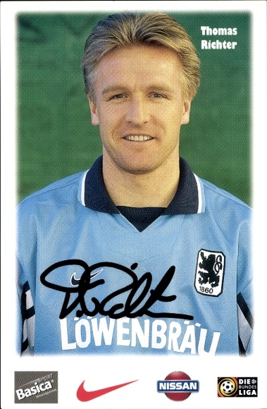 Autogrammkarte Fußballer Thomas Richter, TSV 1860 München, Autogramm
