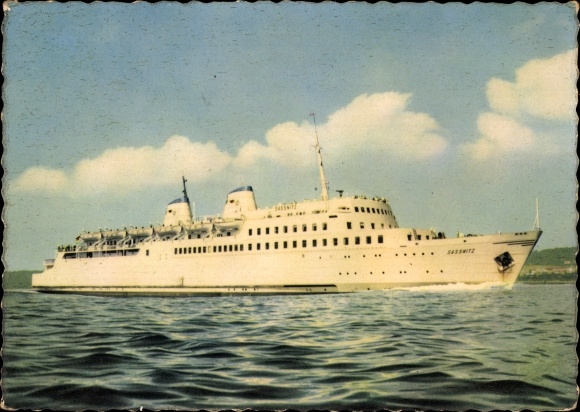 Ak MS Sassnitz, Eisenbahnfährschiff der Deutschen Reichsbahn