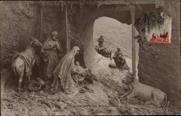 Artist Postcard Mastroianni, D., Les Bergers de Betlehem
