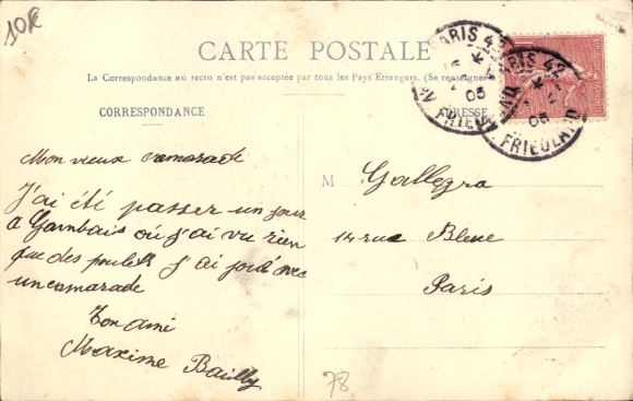 Postcard Gambais Yvelines, Avenue