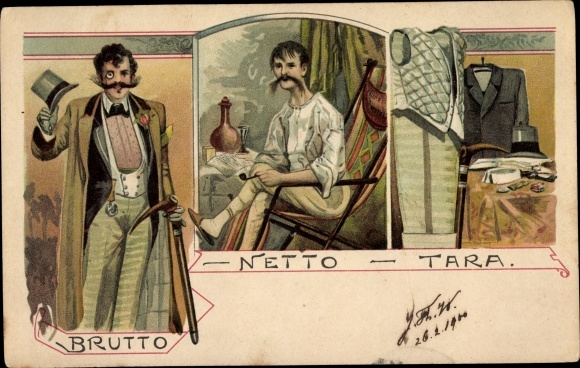 Chromo-Litho Mann, Brutto, Netto, Tara, Humor