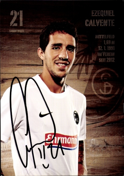 Autogrammkarte Fußballer Ezequiel Calvente, SC Freiburg, Autogramm