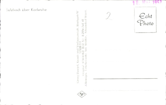 Postcard Sulzbach Malsch near Karlsruhe, aerial photograph