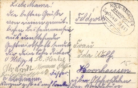 Postcard Vehlen Obernkirchen in Schaumburg, war memorial, inn Heinrich Hauptmüller