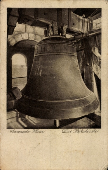 Postcard Gernrode Harz, Collegiate Church, Cyriakus Bell