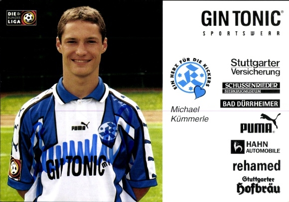 Karta autografu piłkarza Michaela Kümmerle, SV Stuttgarter Kickers, autograf