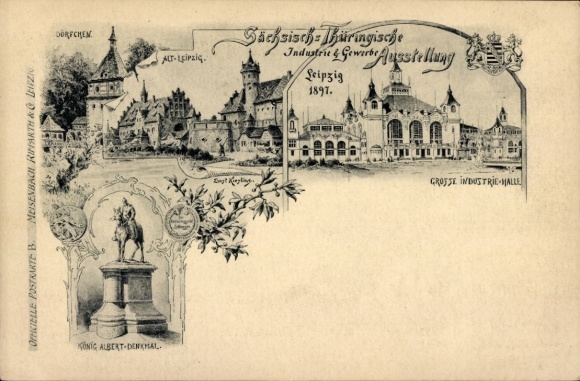 Postwaardestukken Saksisch-Thüringer Industrie- en Handelstentoonstelling Leipzig 1897, PP 9 C17
