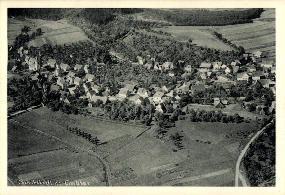 Postcard Gründelhardt Frankenhardt in Württemberg, aerial photograph