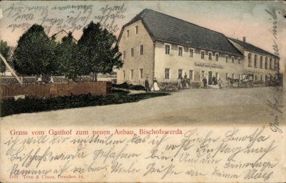 Ak Bischofswerda in Sachsen, Gasthof zum neuen Anbau