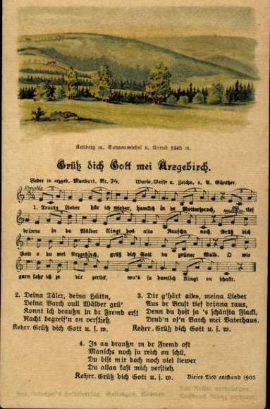 30 individual song cards, Anton Günther
