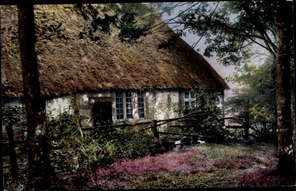 Postcard Zeven in Lower Saxony, painter's village, old house in the shade of the trees