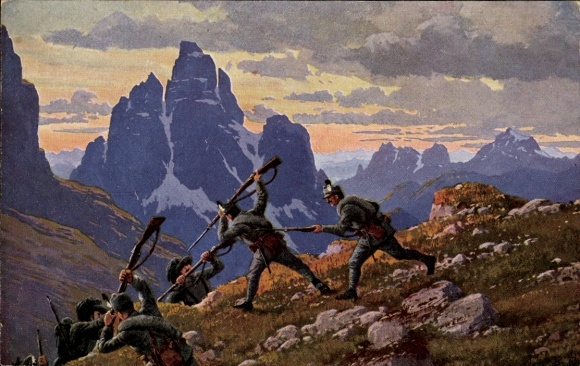 Ak Kampf um Tirol, Alpenkrieg, Kritischer Augenblick, Nahkampf