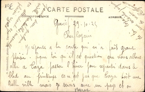 Postcard Guercif Marokko, La Gare