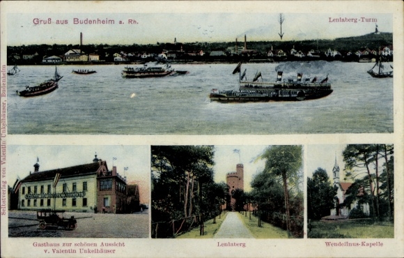 Ak Budenheim am Rhein, Lenneberg, kapel, herberg met prachtig uitzicht
