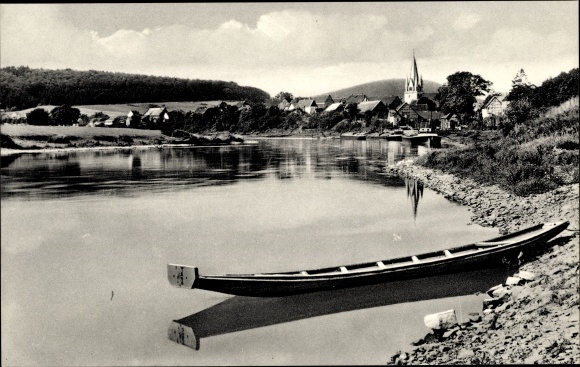 KP Bodenfelde nad Wezerą, brzeg rzeki, łódź