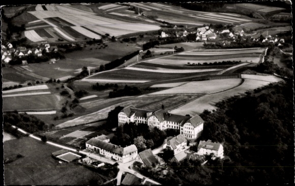 Postcard Oppenweiler in Württemberg, aerial view of fields, retirement home Staigacker, Oppenweiler