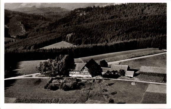 Postcard Triberg in the Black Forest, aerial photograph, restaurant "Zur Fuchsfalle"