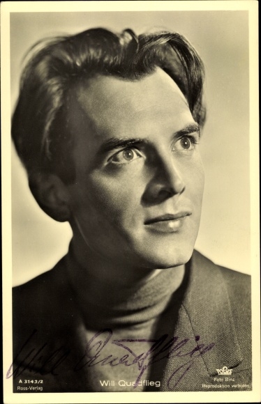 Ak Schauspieler Will Quadflieg, Portrait, Ross A 3143/2, Autogramm
